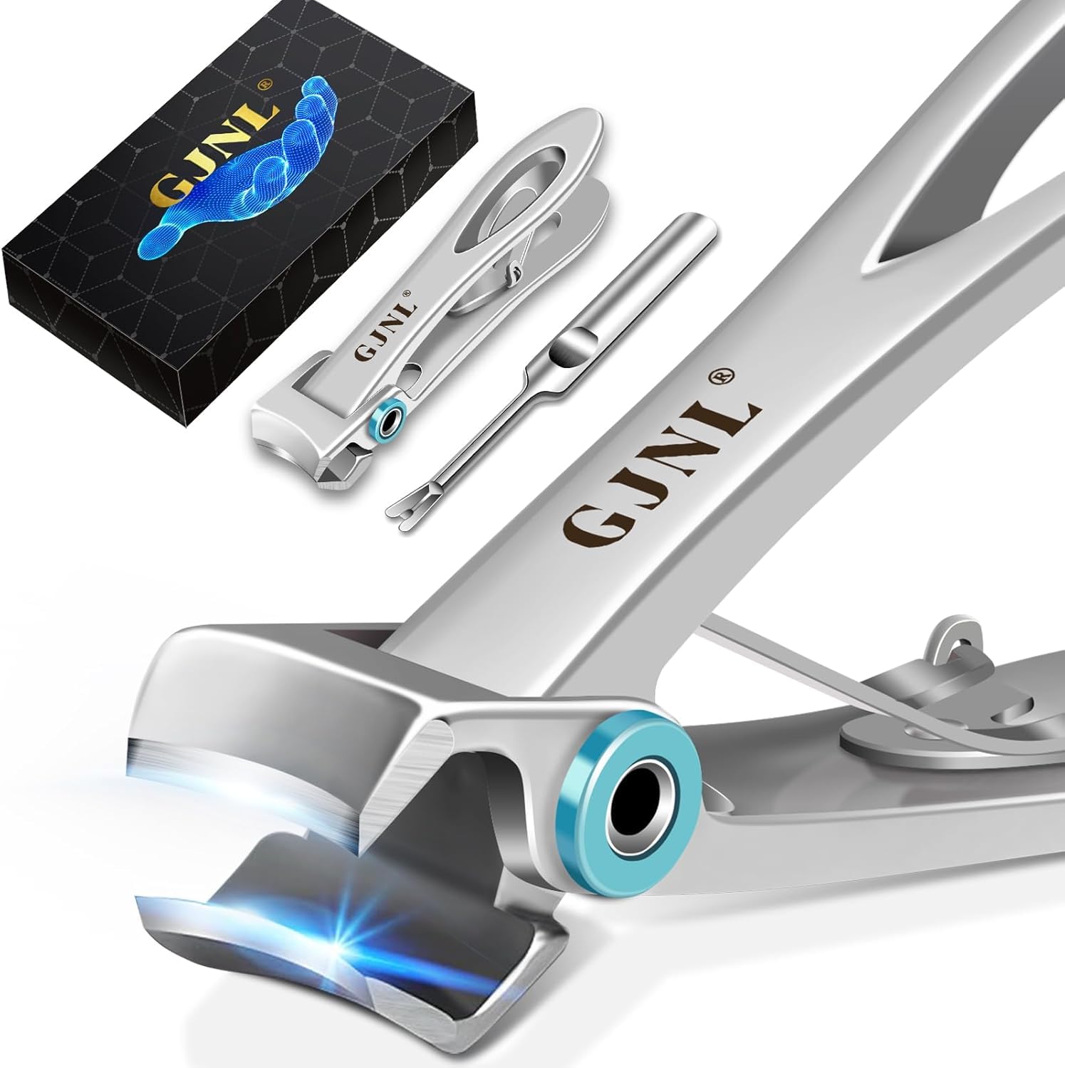 Heavy Duty Nail Clippers for Men with Thick Nails - 16mm Wide Jaw Opening Large Toenail & Finger Clippers - Ultra Sharp Professional Nail Cutter for Tough Nails - Perfect Father's Day Gift for Dad & Men's Grooming Kit Essential