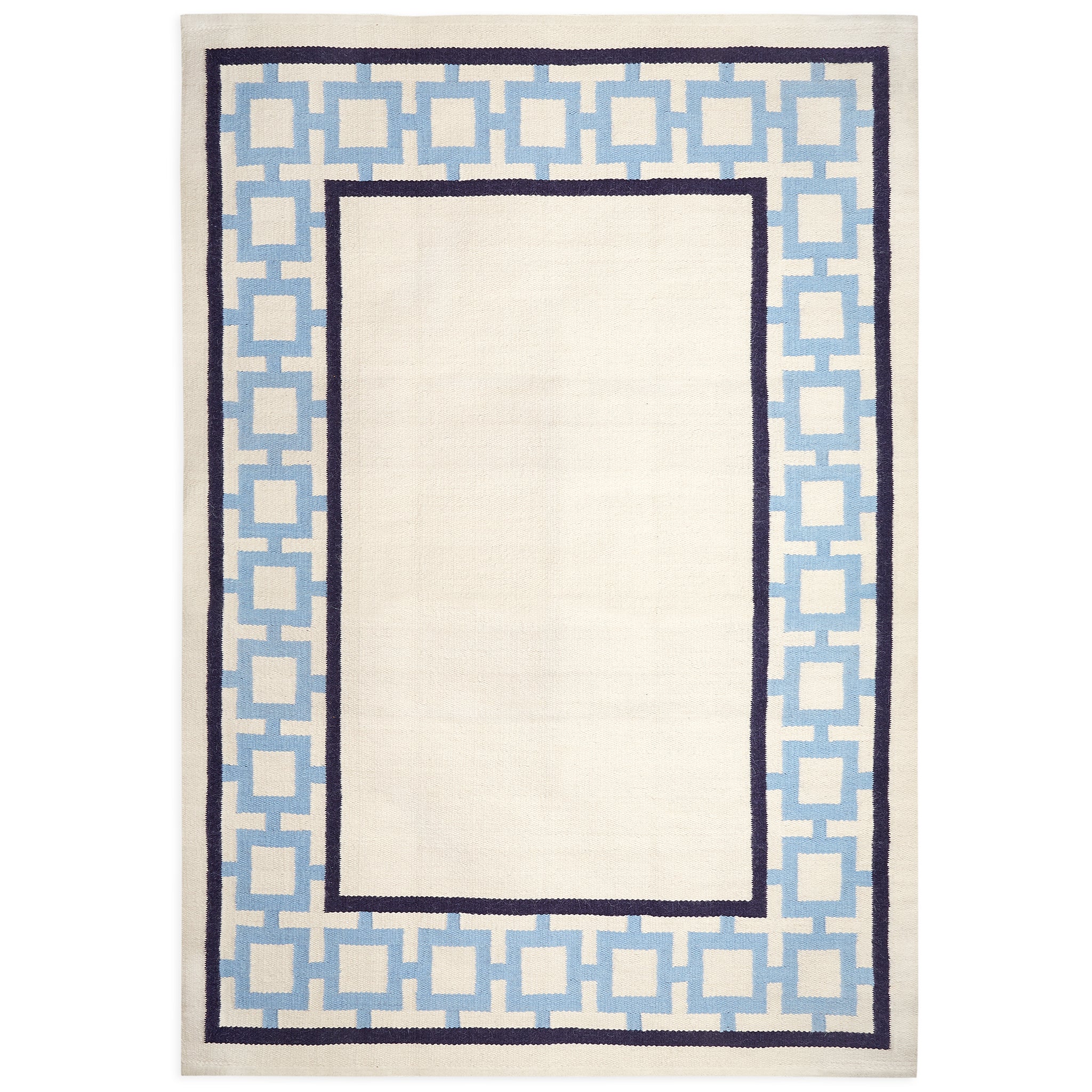 Nixon Border Flatweave Rug - Soft Modern Area Rug for Living Room, Bedroom, Dining Room - Non-Slip Low Pile Carpet for Home Decor