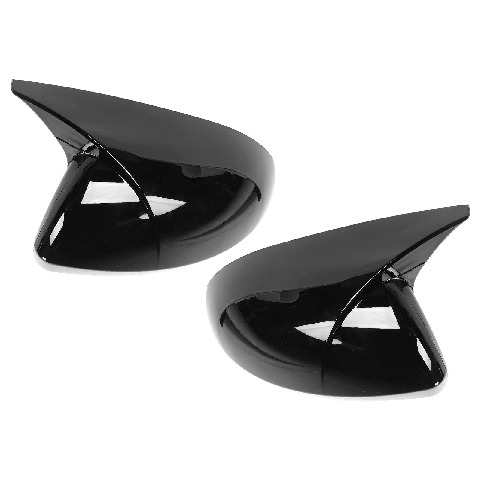 Horn Style Side Mirror Cover Cap for Nissan Sentra/Sylphy 2020-2021 - Black ABS Plastic Replacement Mirror Housing Shell - Easy Installation Exterior Door Mirror Accessories (Perfect for Car Customization & Protection)
