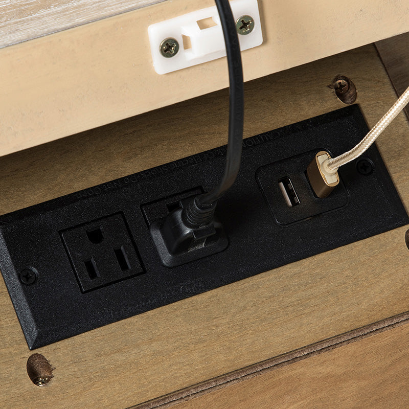 Galatea 3-Drawer Nightstand with USB Charging Ports & Power Outlets - Modern Bedside Table with Storage for Bedroom, Living Room or Office