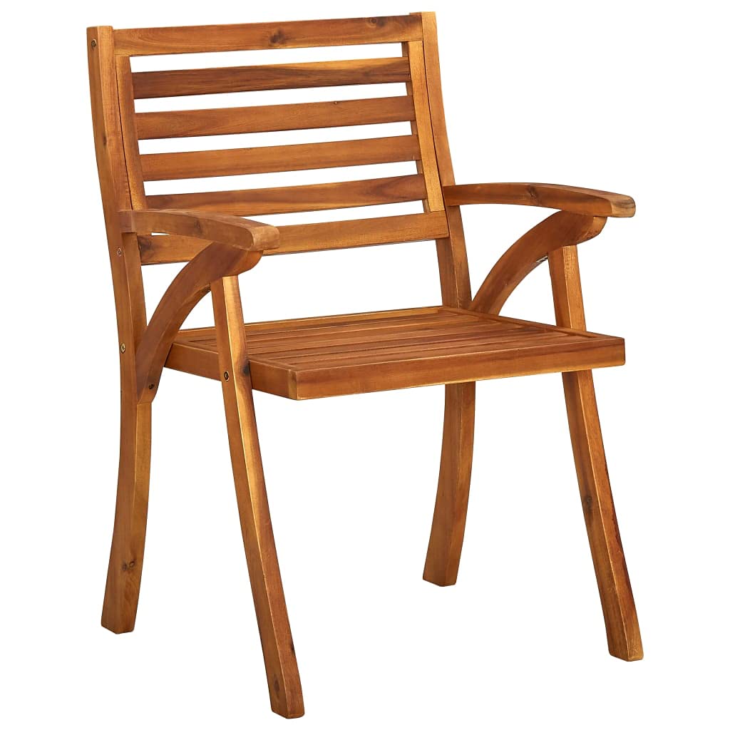 Premium Acacia Wood Patio Dining Chairs with Blue Cushions - Set of 3 - Weather-Resistant Outdoor Furniture for Garden, Deck & Poolside - Easy Assembly & Durable Design