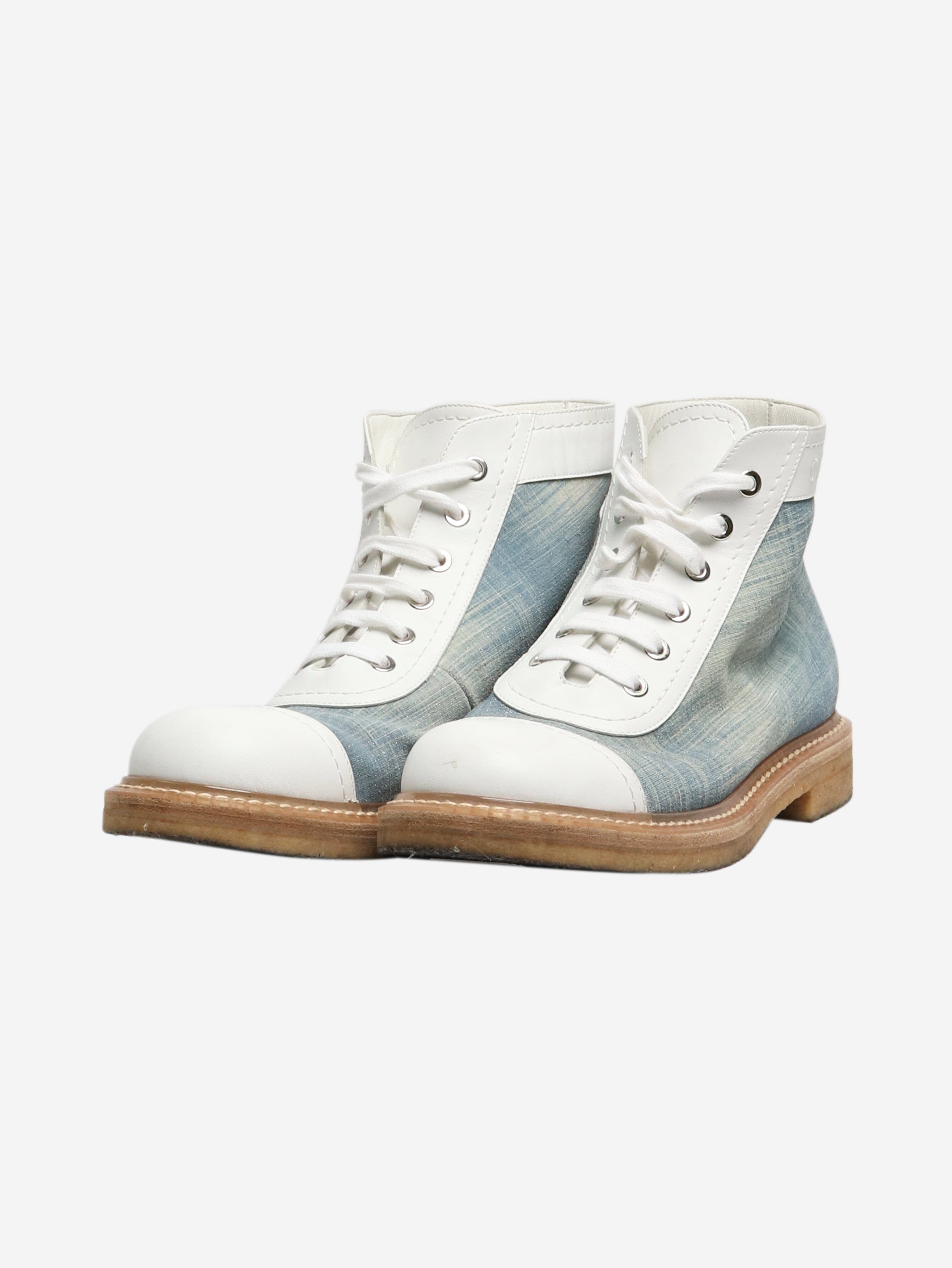 Blue Denim Glitter Ankle Boots Women's Size EU 39 (UK 6) - Stylish Party & Casual Fashion Footwear for Night Out, Date, and Everyday Wear