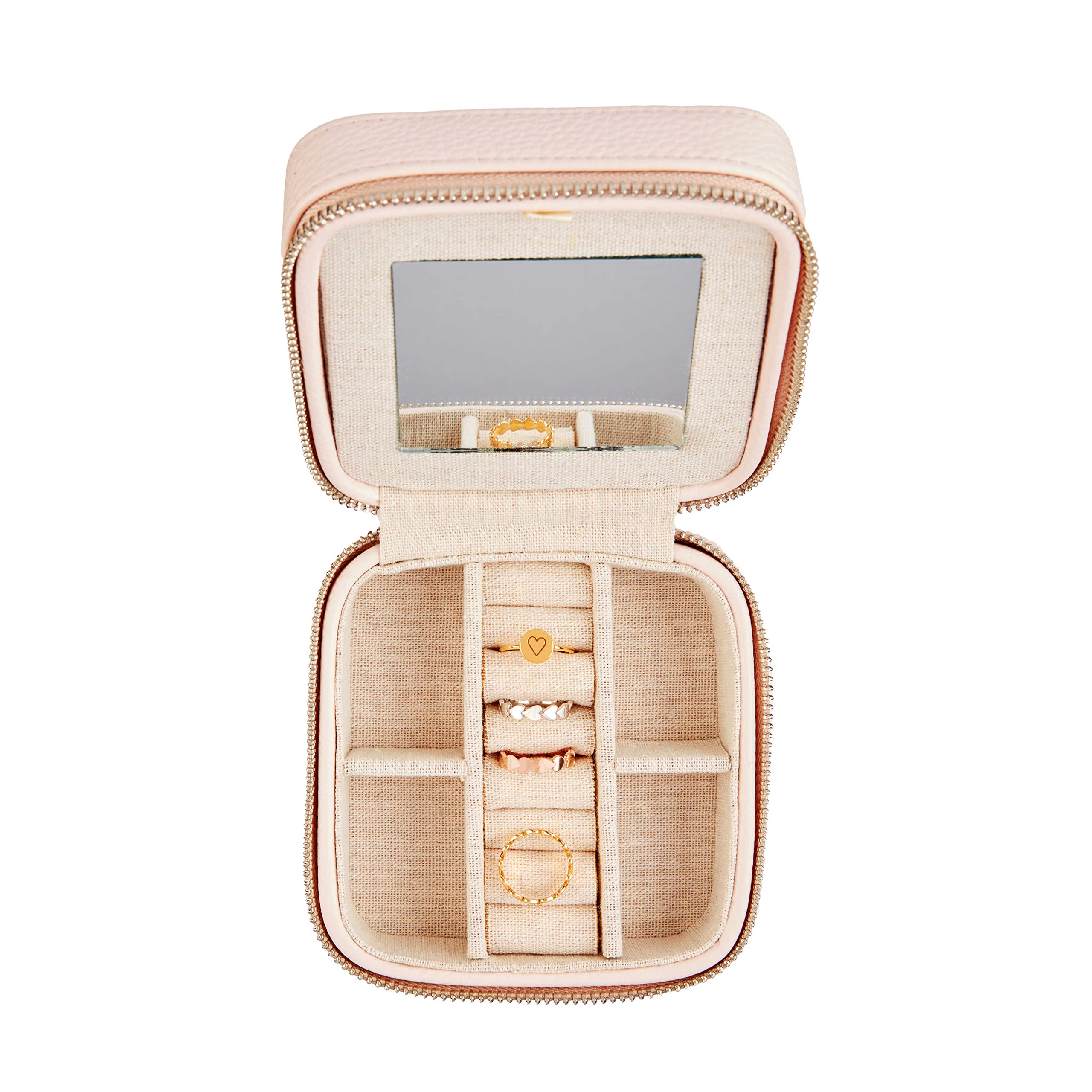 TINY TAGS Travel Jewelry Organizer Case - Compact Jewelry Storage for Necklaces, Rings & Earrings - Perfect for Vacation, Business Trips & Everyday Use