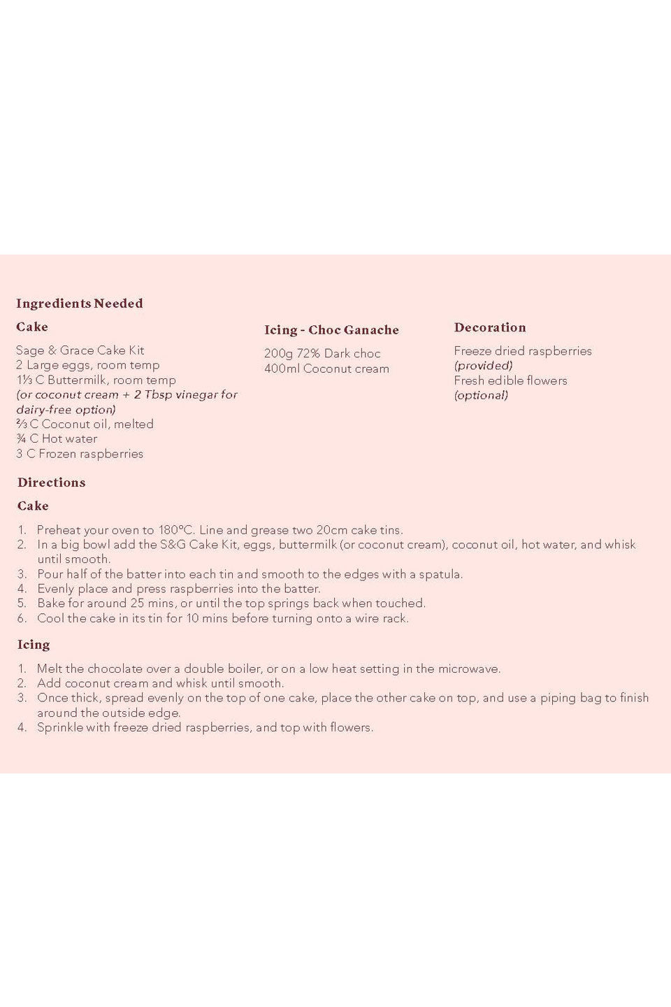 Delicious Chocolate Raspberry Cake Baking Kit - Easy DIY Homemade Dessert for Parties, Birthdays & Special Occasions