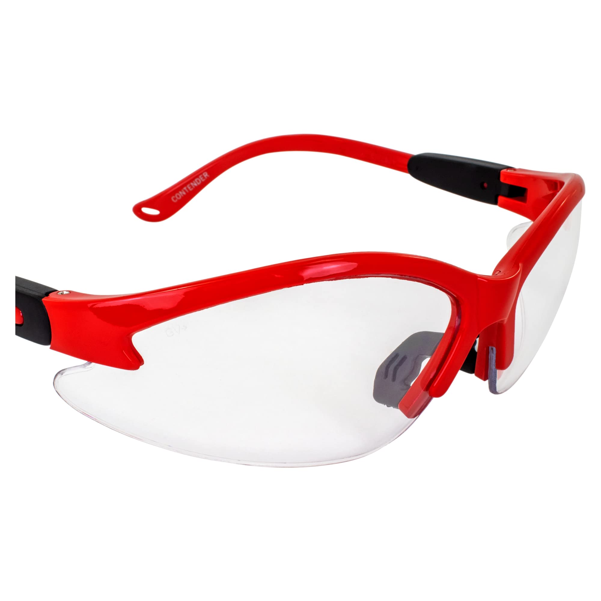 Cougar Safety Glasses for Nurses, Dental & Shooting - Red Frame Clear Lens - Work & Outdoor Protection