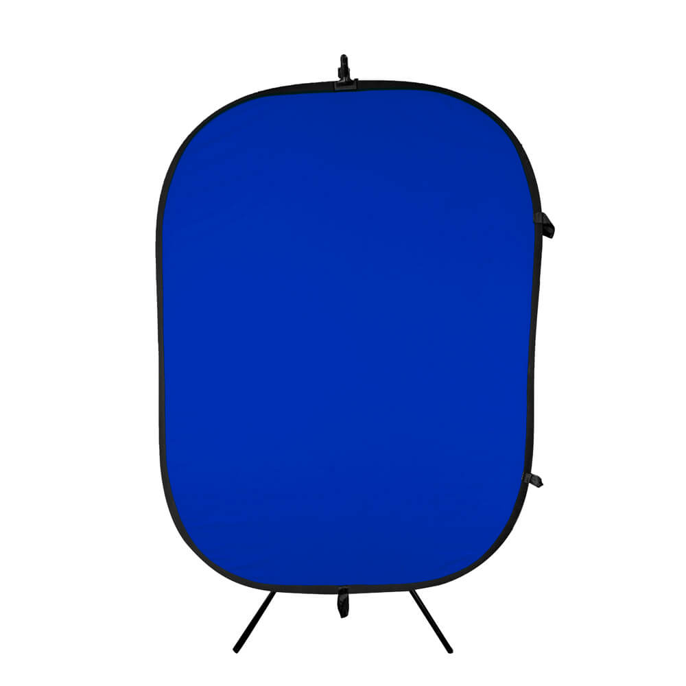 Green & Blue Collapsible Video Background with Stand & Clamp Set - Perfect for YouTube, TikTok & Zoom Meetings