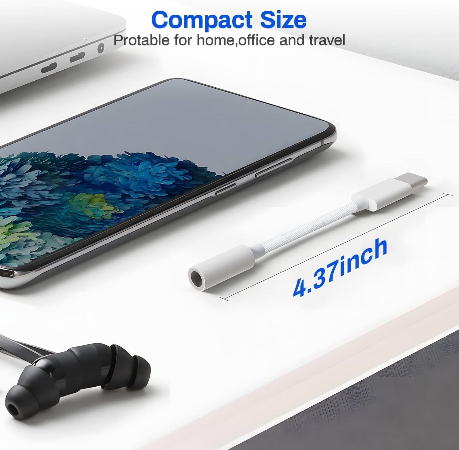 MFi Certified USB C to 3.5mm Adapter 2 Pack - for iPhone 15/Samsung, Perfect for Music & Calls