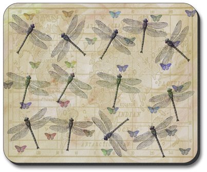 Dragonfly & Butterfly Art Design Mouse Pad - Non-Slip Rubber Base, Smooth Surface for Precise Control - Perfect for Office, Gaming & Home Computer Use