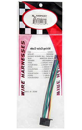 Pioneer DEH-X8600BH Replacement Wire Harness - Harmony Audio Car Stereo Wiring Adapter for Seamless Aftermarket Radio Installation | Perfect for DIY Car Audio Upgrades & Professional Installations