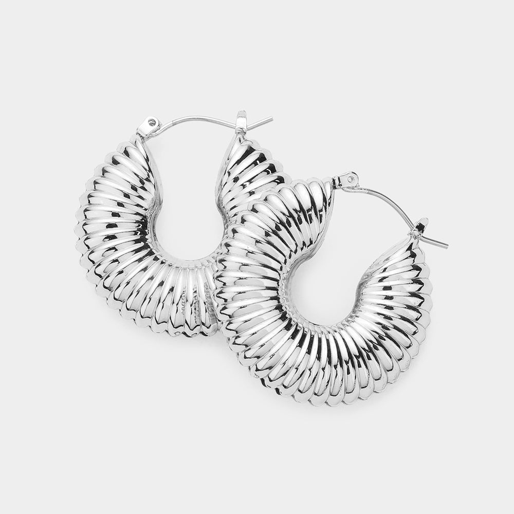 Sterling Silver Dipped Hoop Cable Earrings for Women - Medium Size Hypoallergenic Fashion Jewelry - Perfect for Everyday Wear, Parties & Gifts