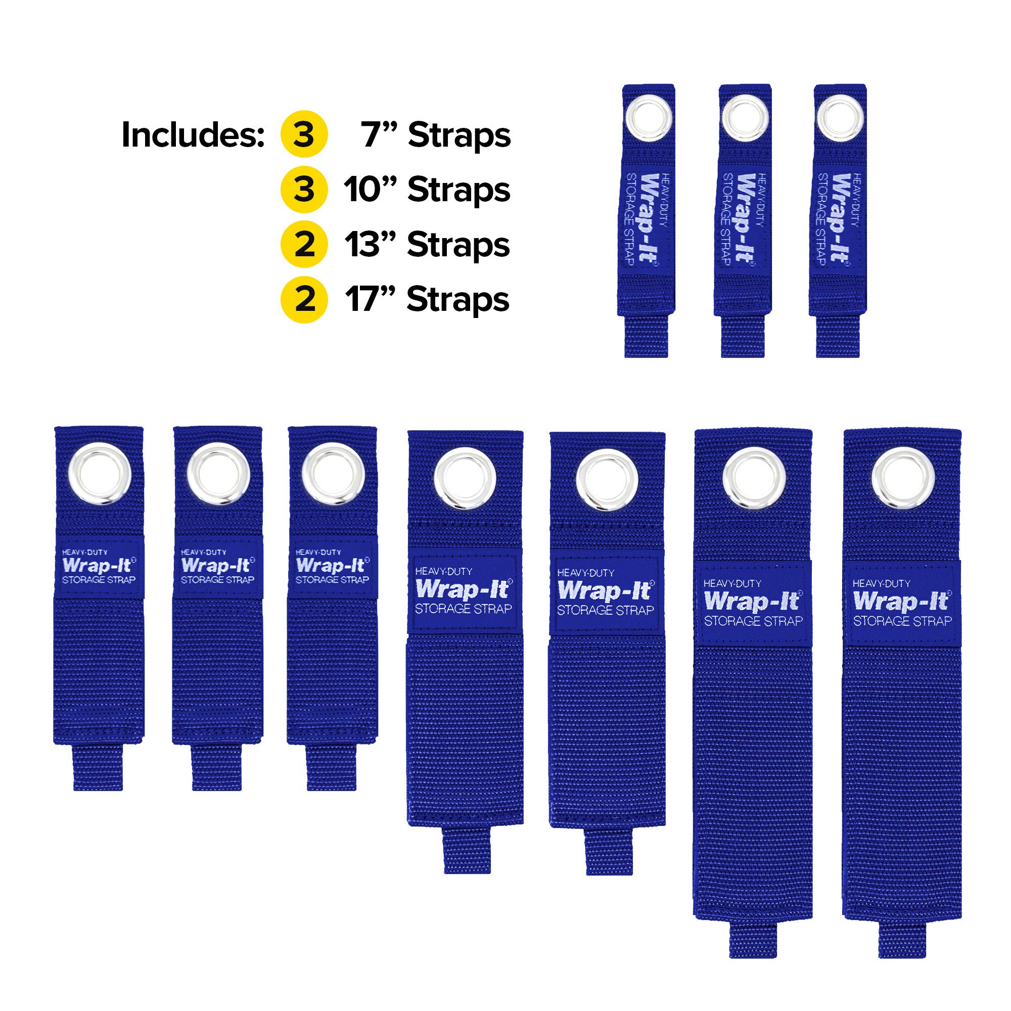 Heavy-Duty Hook & Loop Straps 10-Pack - Cord & Hose Organizer for Garage Storage