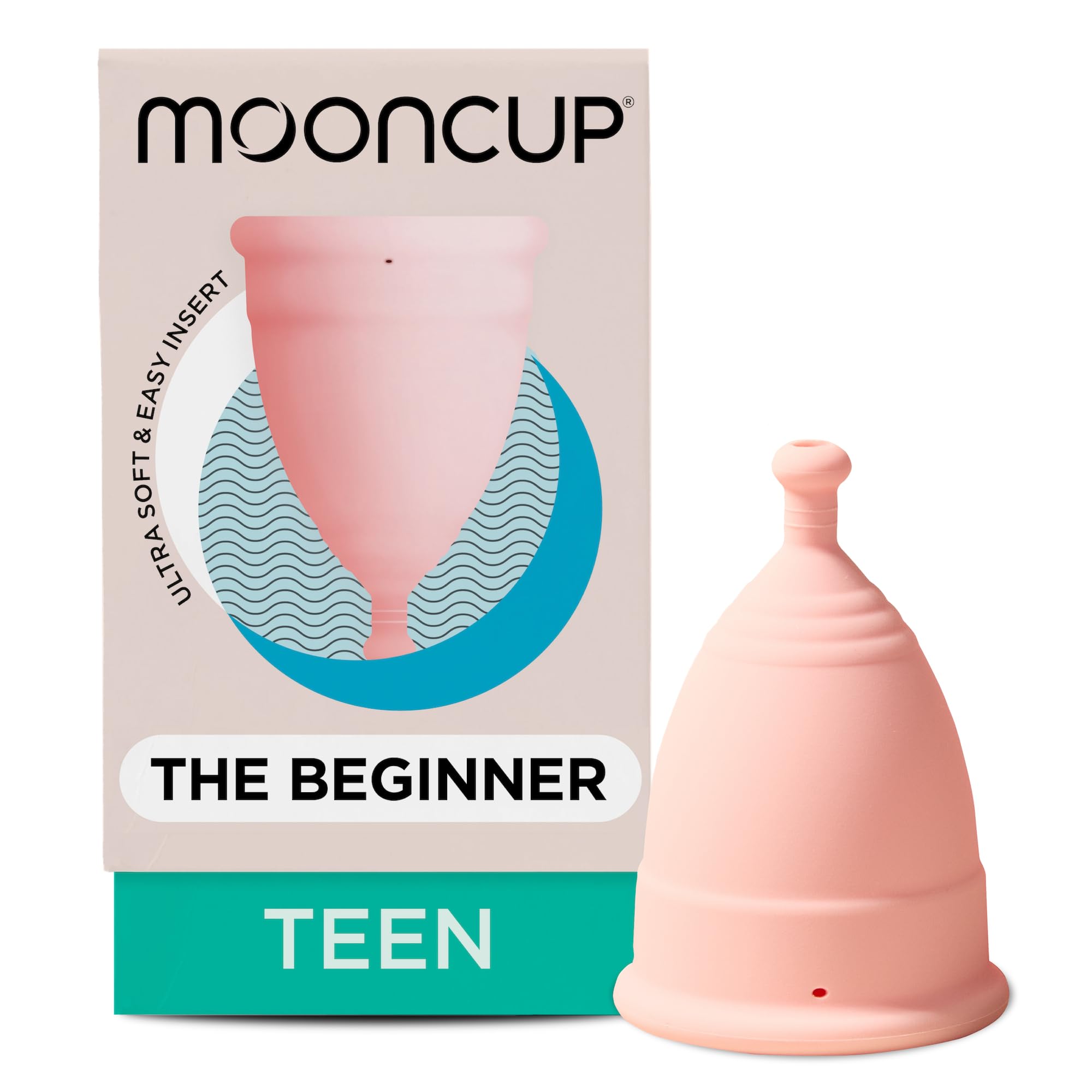 Mooncup Beginner Menstrual Cup - Super Soft, Easy Insertion for Teens | Comfortable & Leak-Proof Period Protection for Active Lifestyles, Sports & Travel