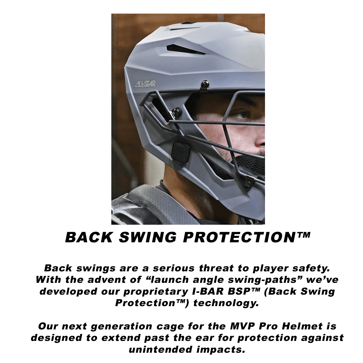 All Star MVP Pro Catchers Baseball Helmet - Lightweight & Durable Protective Gear for Youth & Adult Players - Perfect for Games, Practice & Training Sessions