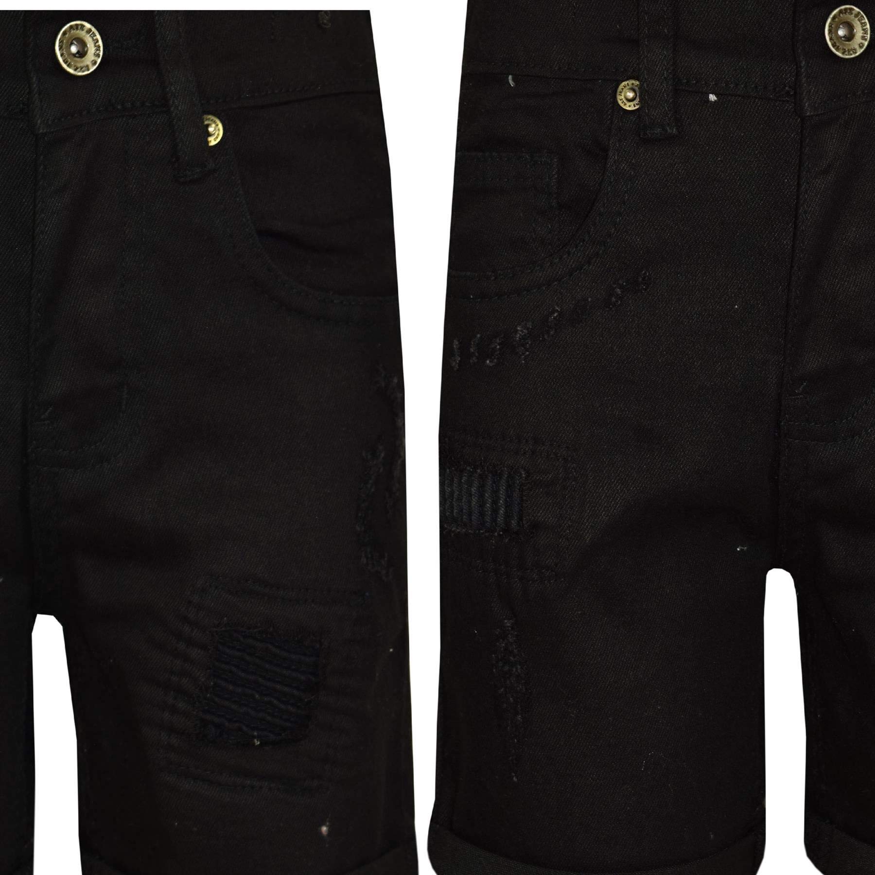 Boys' Ripped Black Denim Shorts - Stretch Comfort Jeans for Kids Ages 5-13 | Casual Summer Wear & Playtime Outfits