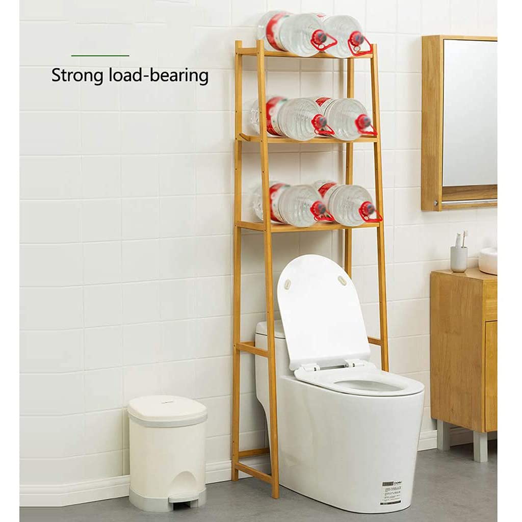 Bathroom Over Toilet Storage Shelf - Space Saving Bamboo Organizer for Bathroom, Laundry Room & Living Room | Easy to Assemble Freestanding Shelves | Perfect for Towels, Toiletries & Decor Storage