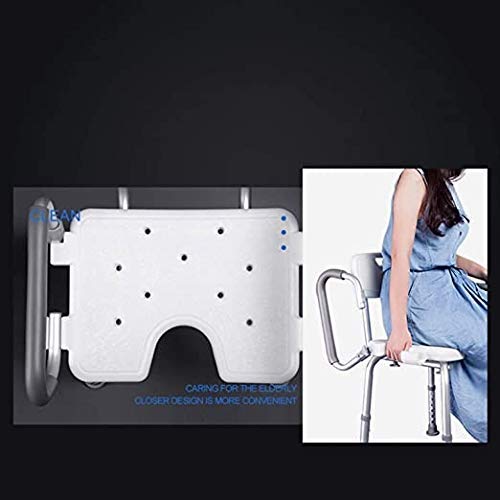 Adjustable Shower Chair for Seniors & Disabled - Slip-Resistant Bath Seat with Removable Arms & Back Support - 330lb Weight Capacity - Ideal for Elderly Safety & Mobility Assistance in Bathroom
