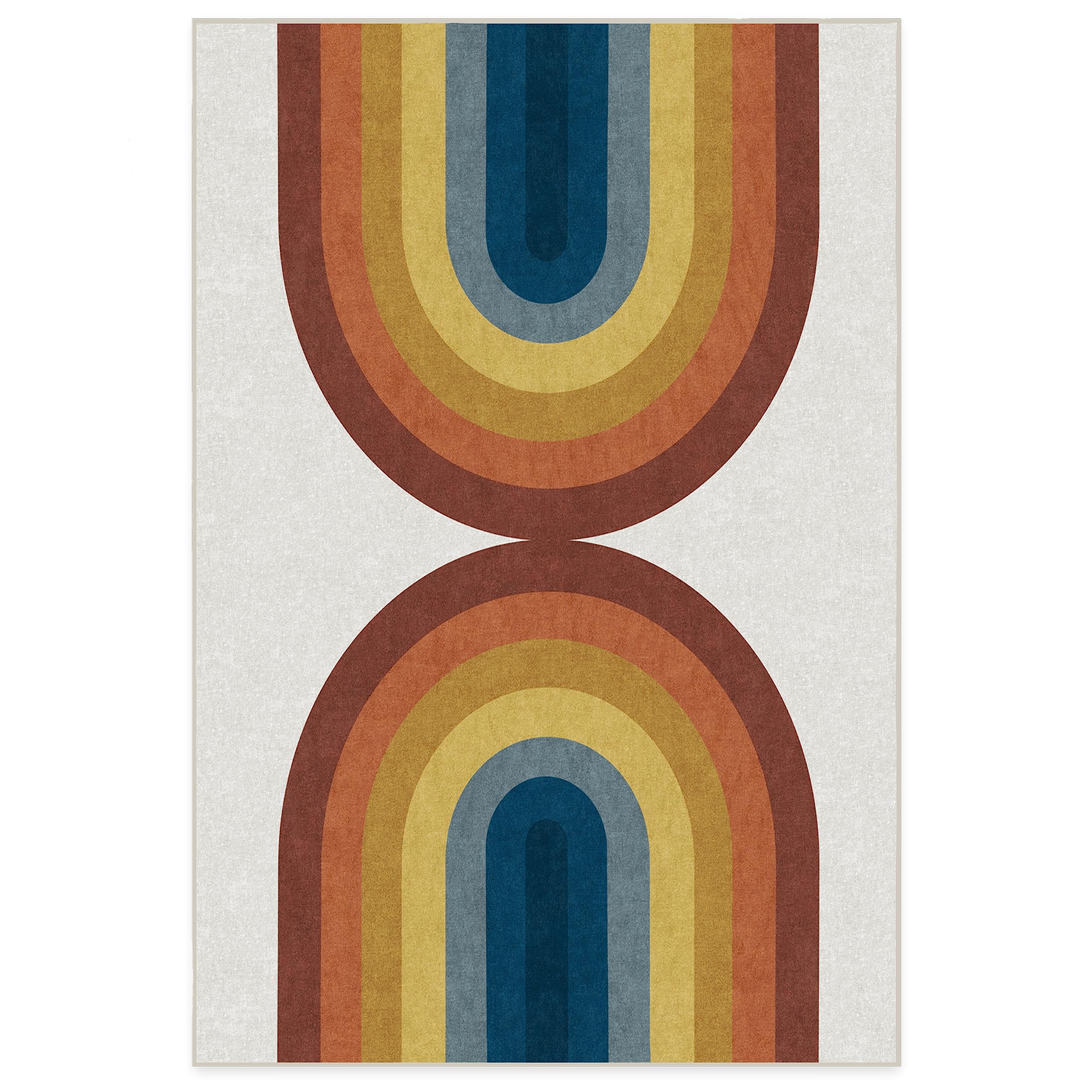 Ruggable Washable 6x9 Feet Area Rug - Absida Rainbow Design | Non-Slip Premium Rainbow Rug for Living Room, Bedroom, Kitchen, Office & Classroom | Perfect for High-Traffic Areas & Pet-Friendly Homes