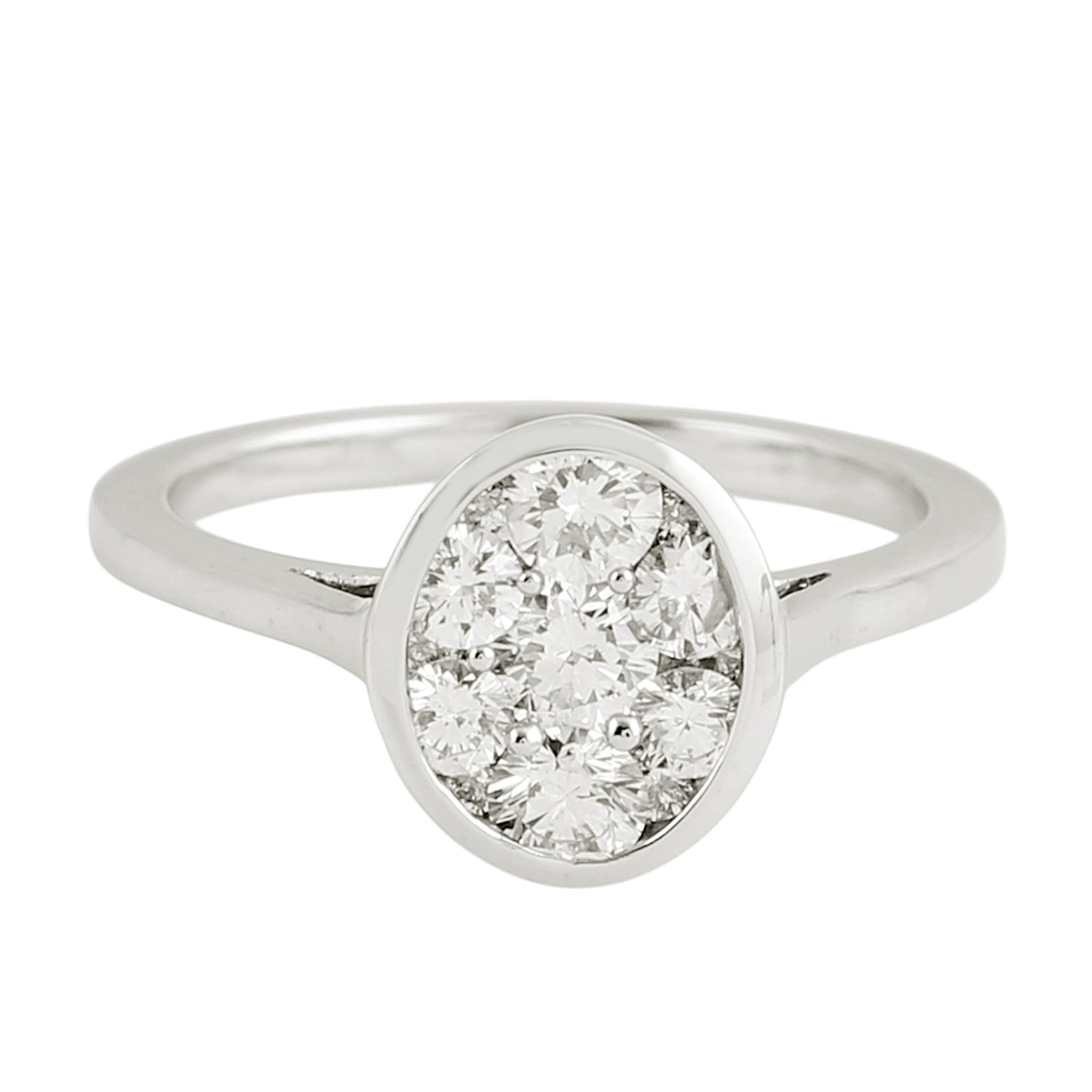 18K White Gold Channel Set Natural Diamond Ring for Women - Elegant Designer Jewelry for Engagement, Wedding, Anniversary & Special Occasions
