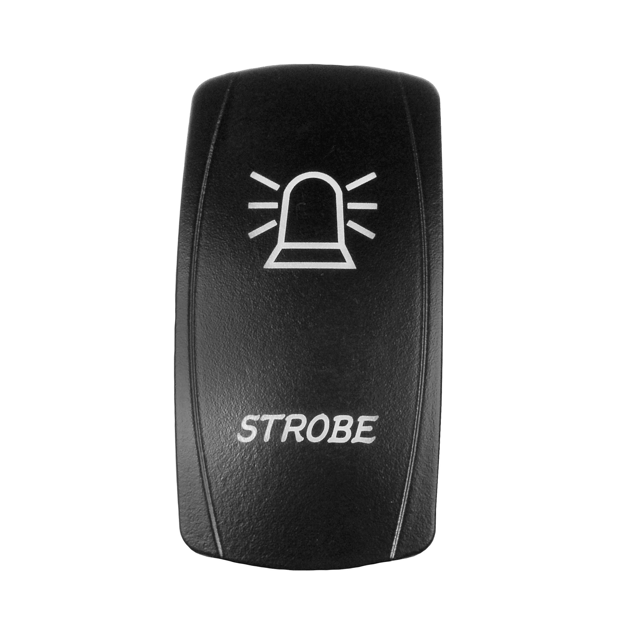 STV Motorsports 5 Pin Laser Rocker Switch with Strobe On/Off Function - 12V 20A Red LED Light for Off-Road Vehicles, Boats & ATVs | Durable Switch for Automotive, Marine & Industrial Use