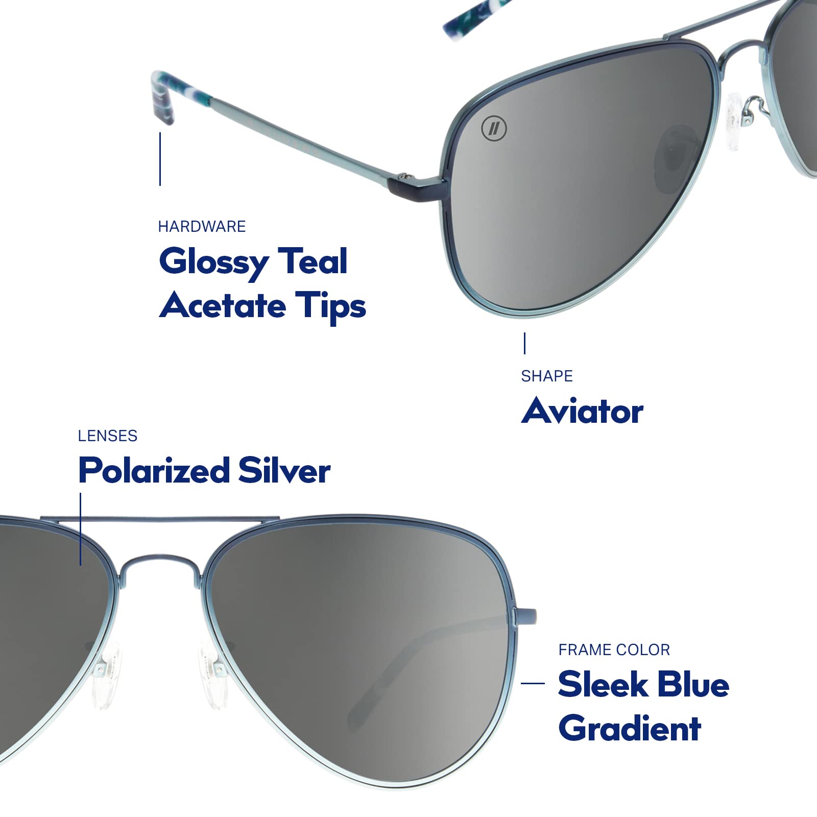 Blenders Eyewear A Series Aviator Polarized Sunglasses for Men & Women – 100% UV Protection – Stylish Outdoor & Driving Shades for Sun Protection