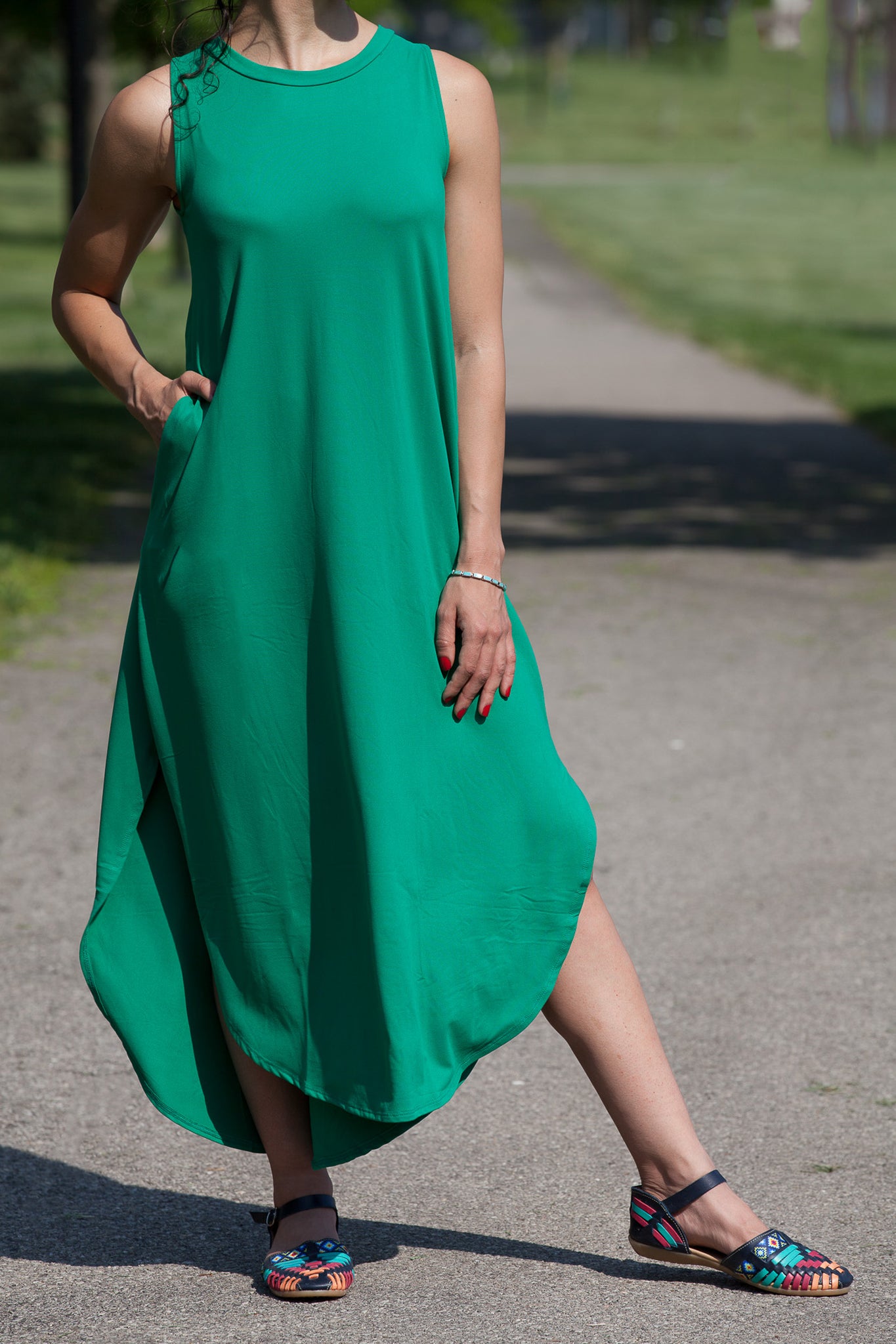 Extra Soft Side Slit Tank Dress with Pockets - Perfect for Summer Outings, Beach Vacations & Casual Wear