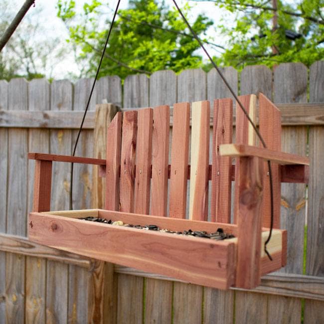 Amish Made Cedar Swing Seed Feeder - Handcrafted Bird Feeder for Outdoor Garden, Backyard & Patio - Attracts Cardinals, Finches & Wild Birds