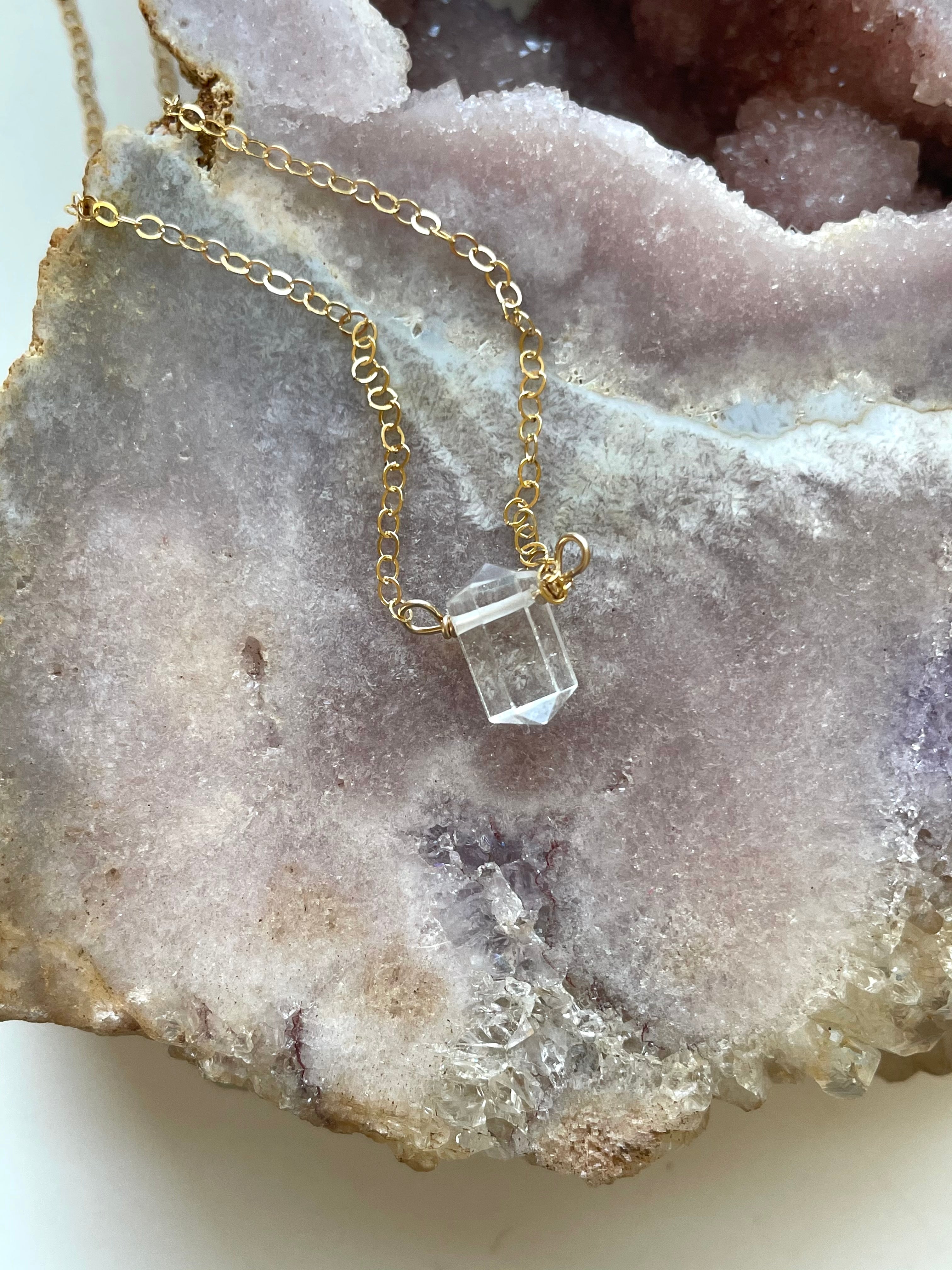 Tiny Dainty Clear Quartz Point Necklace - April Birthstone Crystal Healing Jewelry for Layering & Spiritual Wellness | Perfect for Meditation, Energy Cleansing & Everyday Wear