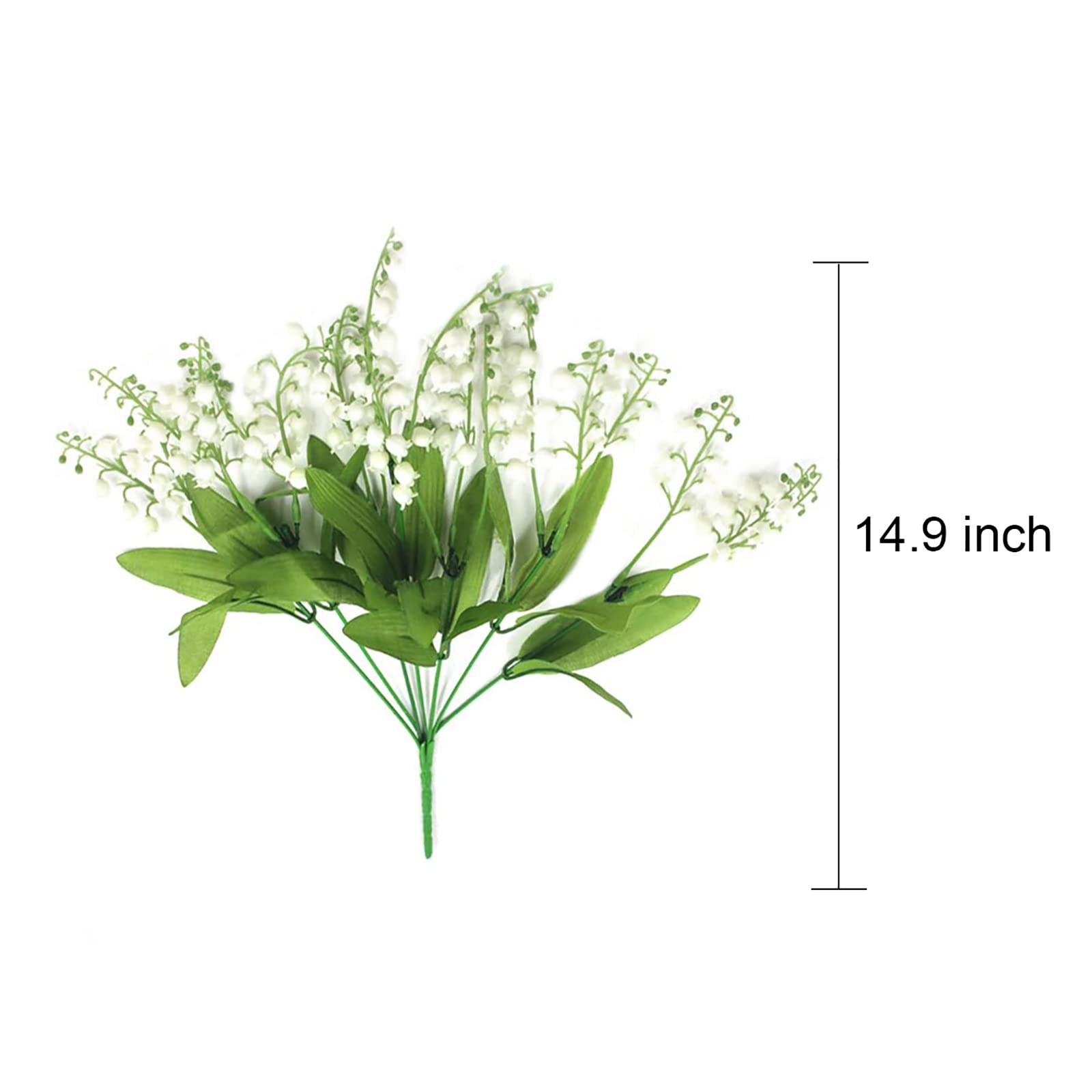 3 Bunches Artificial Lily of The Valley Faux Flowers - White Wind Chime Orchid Bouquet for Wedding, Home, Baby Shower Party - Elegant Indoor Outdoor Garden Decor for Centerpieces, Table Settings & Special Events