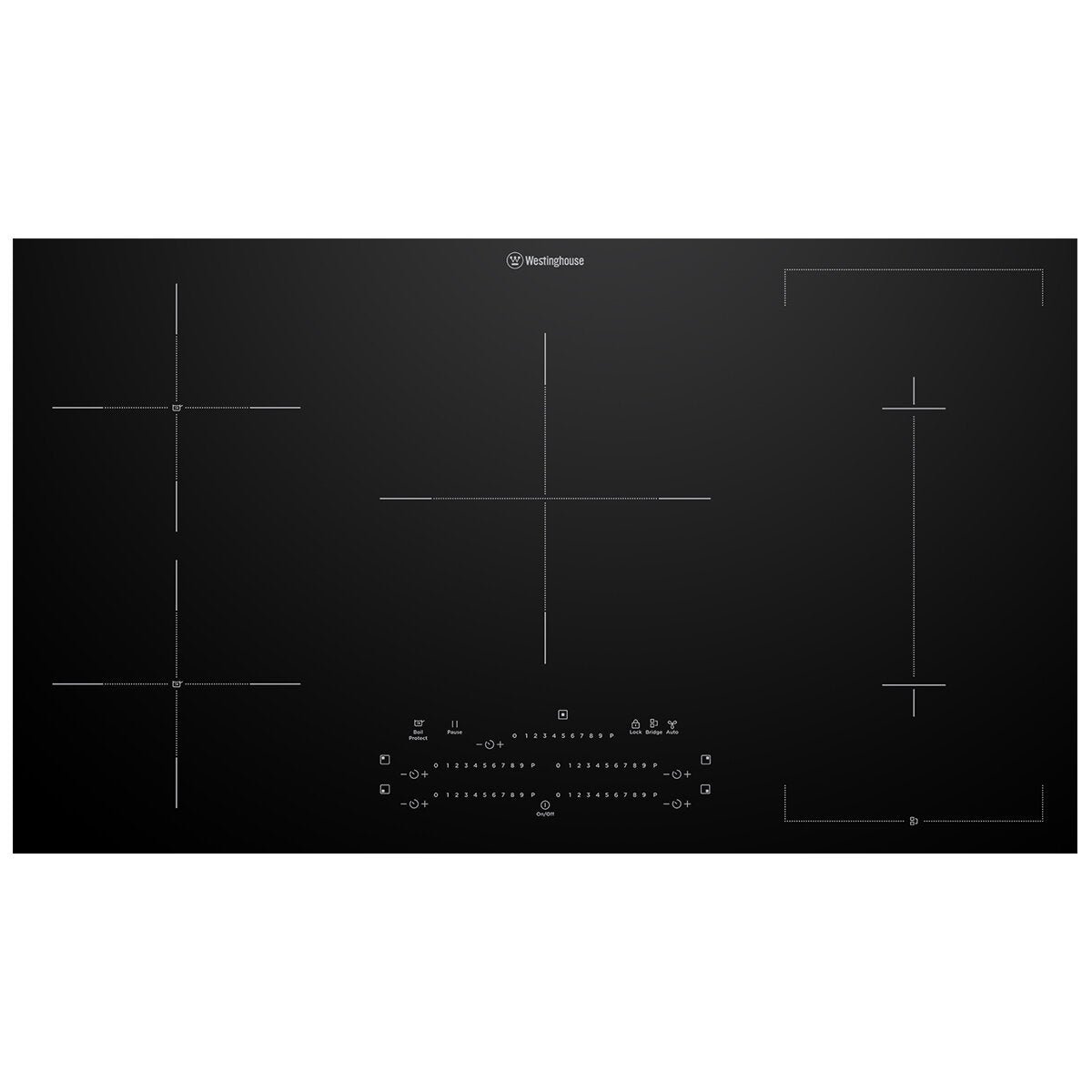 Westinghouse WHI955BD 90cm 5-Zone Induction Cooktop with Hob2Hood - Fast, Efficient Cooking for Modern Kitchens | Perfect for Home Chefs & Entertaining
