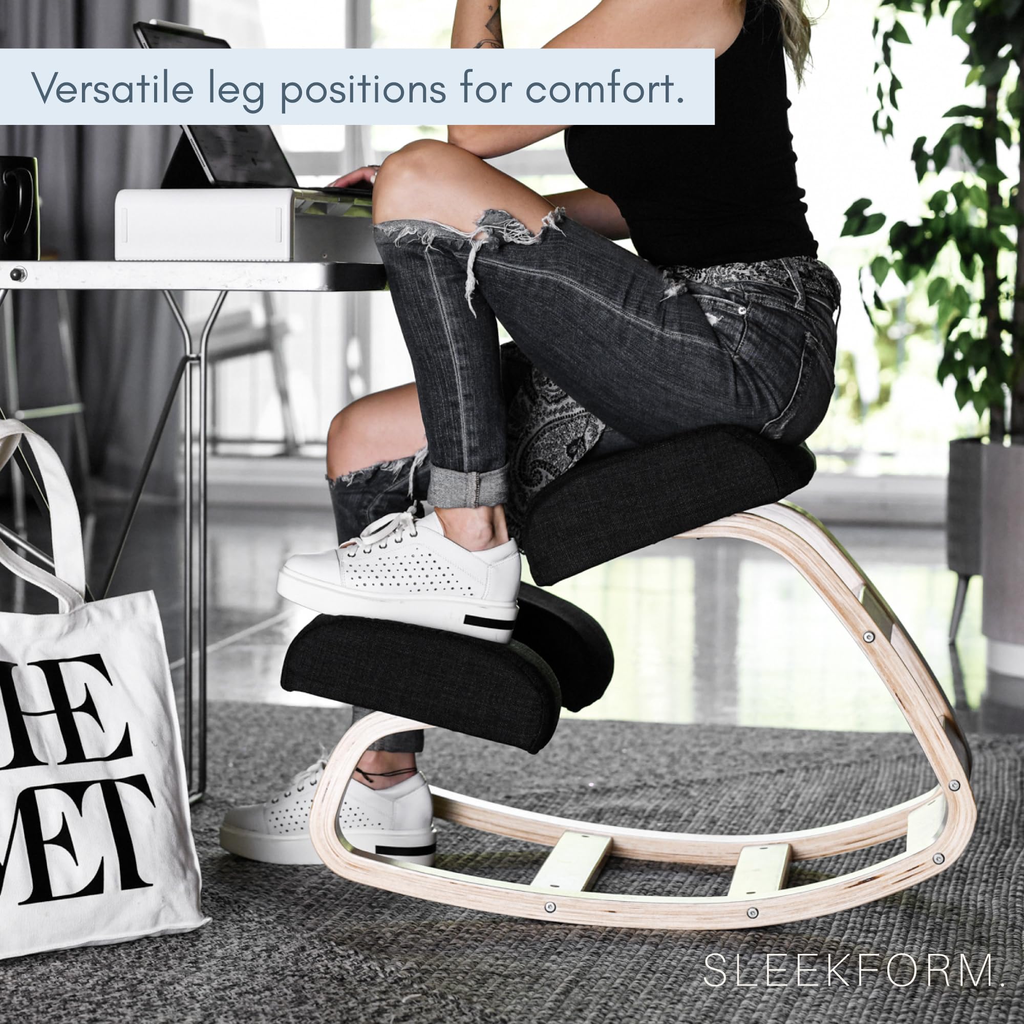 Sleekform Austin Ergonomic Kneeling Chair - Adjustable Posture Support for Home Office, Computer Desk & Active Sitting - Perfect for Work, Study & Back Pain Relief