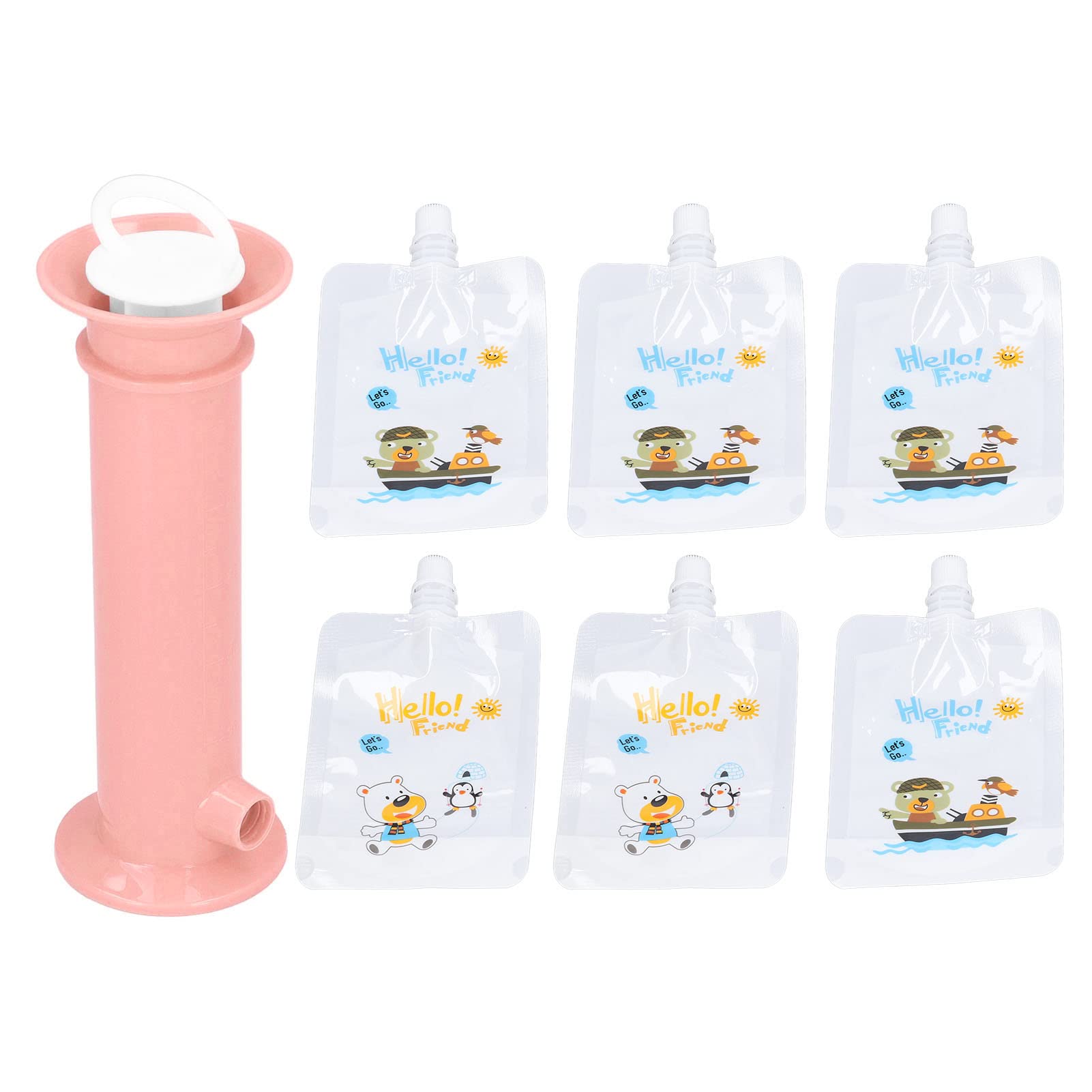 7-Piece Reusable Baby Food Pouch Maker Set - Fruit Puree Filler for Toddlers & Kids - Perfect for Homemade Applesauce, Yogurt & Smoothies - Great for Daycare, Travel & On-the-Go Snacks