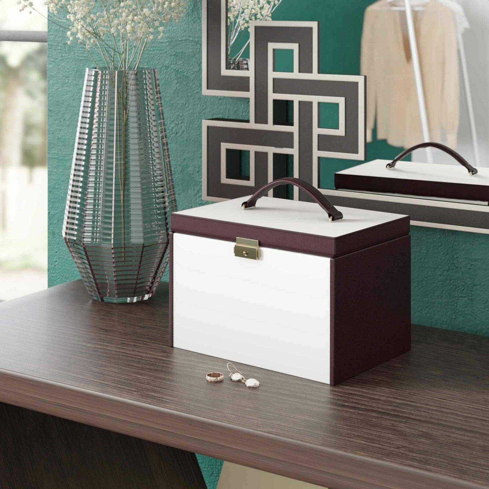 Palaney 3 Drawer Jewelry Organizer Box - Elegant Storage for Necklaces, Rings & Earrings - Perfect for Bedroom Vanity, Travel & Gift Giving