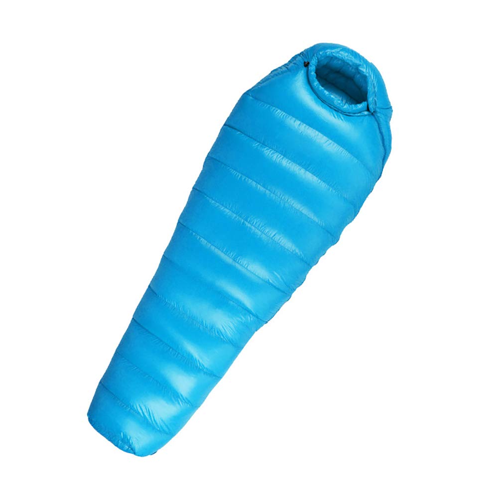 Ultralight Mummy Down Sleeping Bag for Adults & Kids - YKK Zippers, 1000 Fill Power, -15℃~0℃/5℉~32℉, Compact & Warm (210x80x50cm, Blue) - Perfect for Backpacking, Camping & Outdoor Adventures