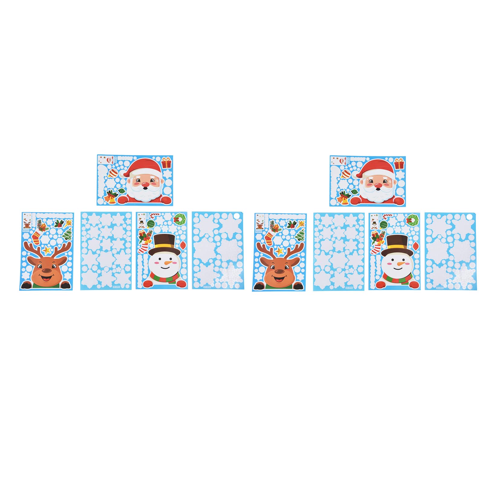 Christmas Window Stickers - 2 Sets of Deer & Snowman Holiday Decals for Home, Party, and Festive Decor - Perfect for Living Room, Office, and Holiday Celebrations