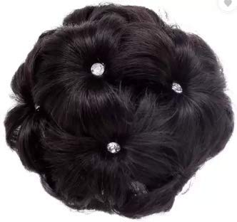 Samyak Studded Hair Bun Clip - Claw Style Hair Extension for Quick & Easy Updos - Perfect for Parties, Weddings & Everyday Styling