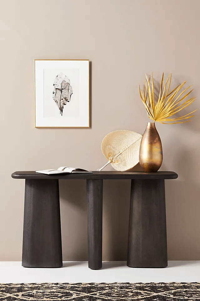 Handmade Kalle Sculptural Console Table - Solid Wood Entryway Table with Unique Design | Perfect for Hallway, Living Room & Foyer Decor
