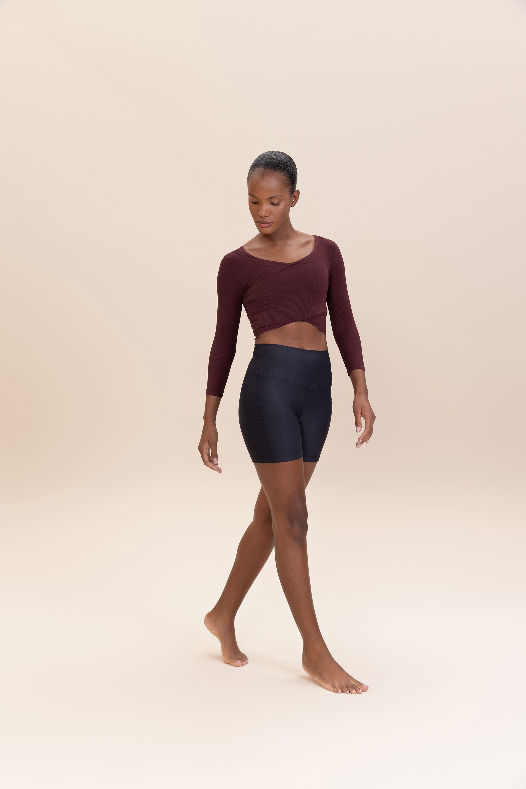 Stylish Ribbed Knit Wrap Top for Women - Soft & Comfortable Casual Wear - Perfect for Layering, Office, and Date Nights