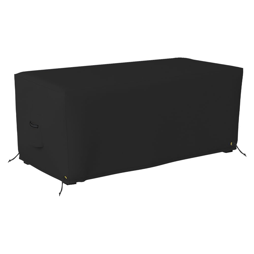 Heavy Duty 18 Oz Waterproof Rectangle Ottoman Cover - UV & Weather Resistant Patio Furniture Protector for Indoor & Outdoor Use - 48