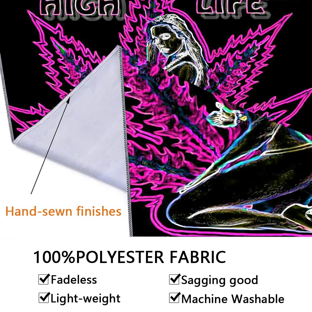ADDWel Blacklight Tapestry - UV Reactive Glow in The Dark Wall Hanging for Bedroom, Dorm & Living Room Decor - Perfect for Party Backdrops, Rave Decorations and Psychedelic Room Themes
