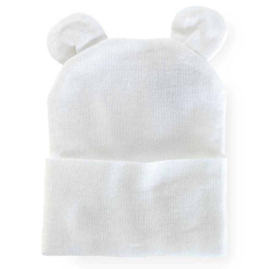 Adorable Newborn Baby Hat with Ears - Soft & Cozy White Infant Beanie for Newborns & Toddlers | Perfect for Photography, Hospital, and Winter Outfits