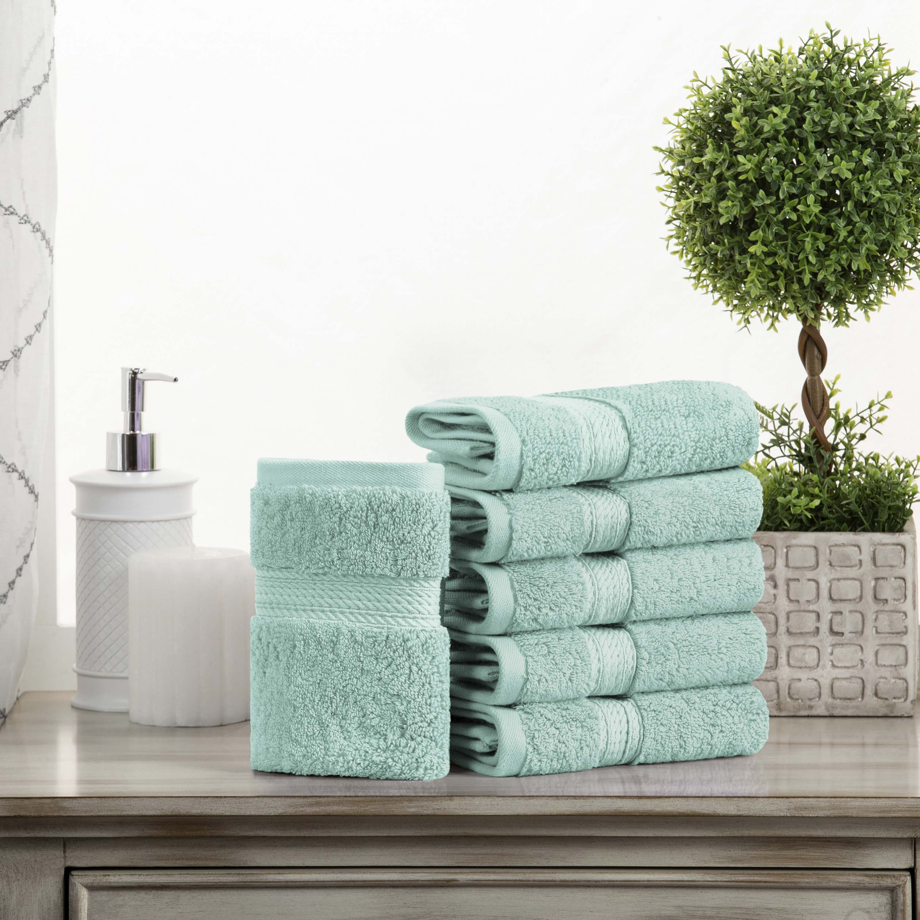 Premium 100% Egyptian Cotton Plush Heavyweight Bath Towel Set of 6 - Ultra Soft & Absorbent Luxury Towels for Spa, Bathroom & Beach Use