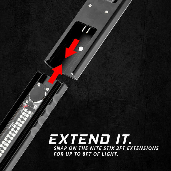 3ft Nite Stix Extension Light - Glow in the Dark Flexible Rope Light for Outdoor Camping, Hiking, and Emergency Lighting