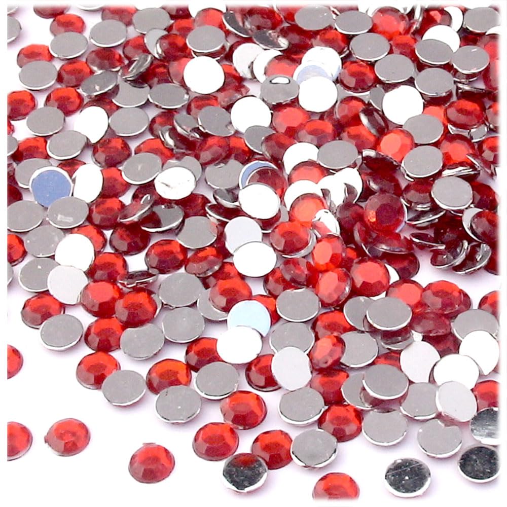 10,000pc 5mm Round Flatback Rhinestones - Ruby Red for DIY Crafts, Jewelry Making, Nail Art & Home Decor | The Crafts Outlet