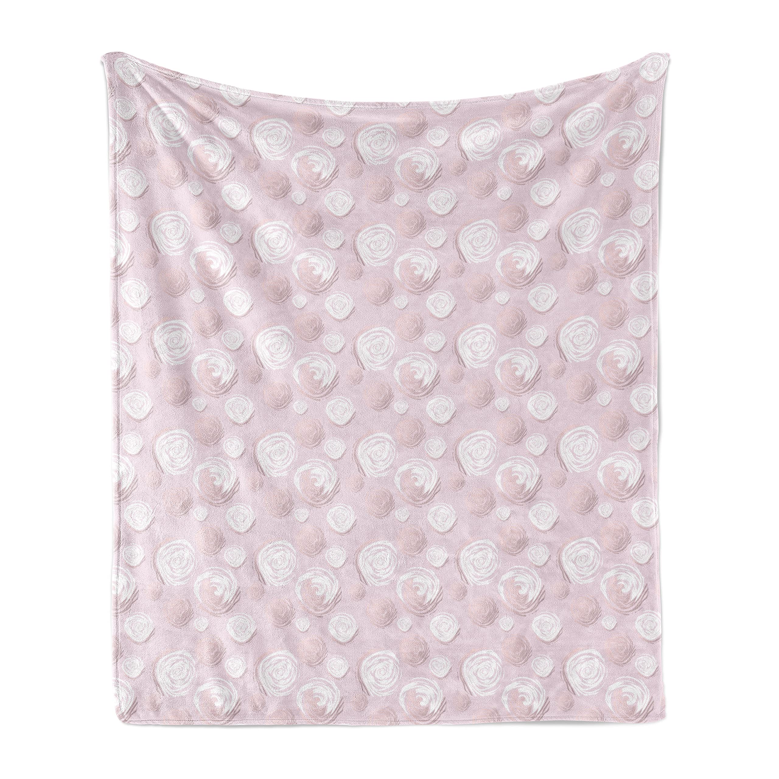 Ambesonne Romantic Floral Throw Blanket - Vintage Rose Petals Design, Soft Fleece Blanket for Couch, Bed & Sofa (50