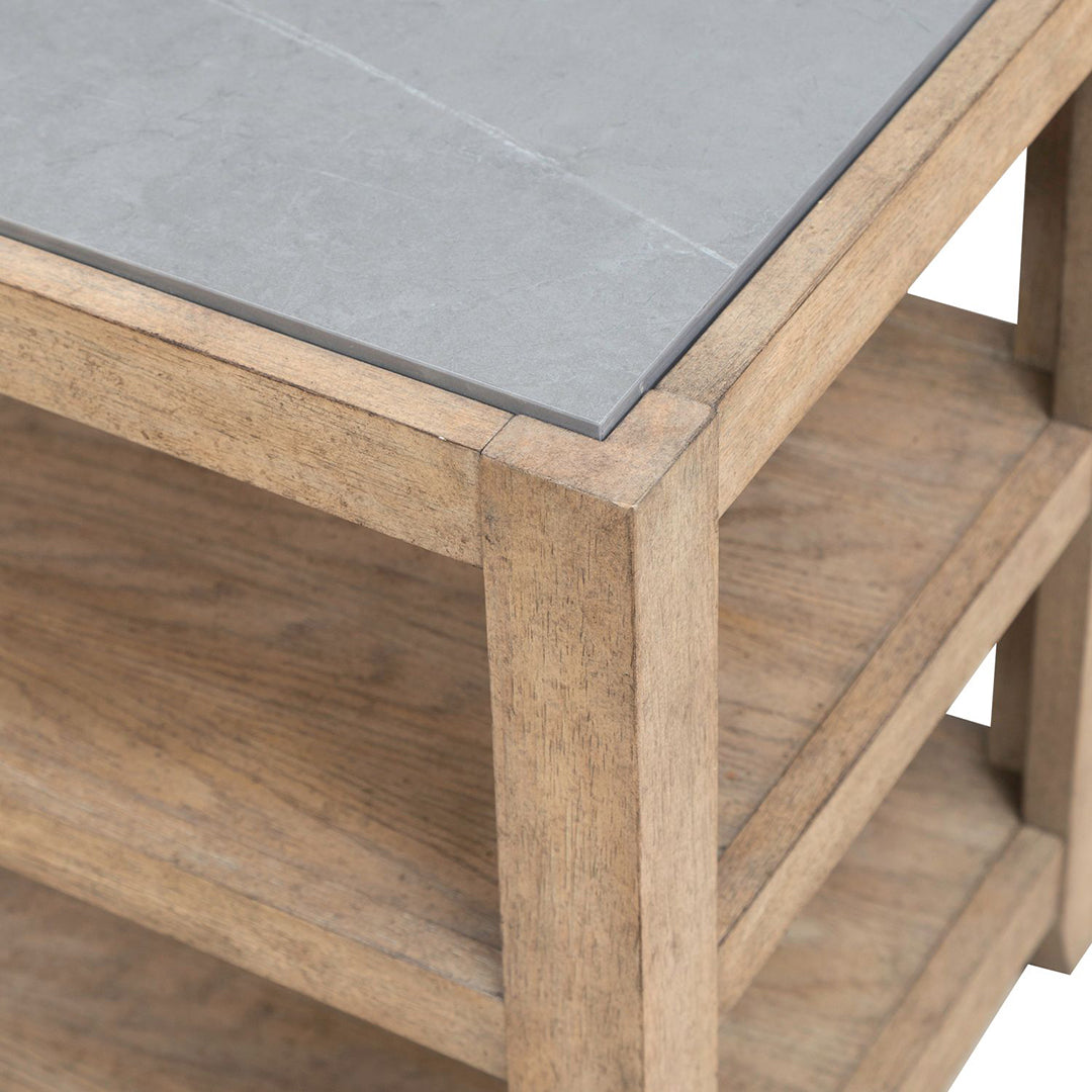 Millstone Side Table - Modern End Table with Storage Shelf for Living Room, Bedroom, or Office - Perfect for Coffee, Books, and Decor