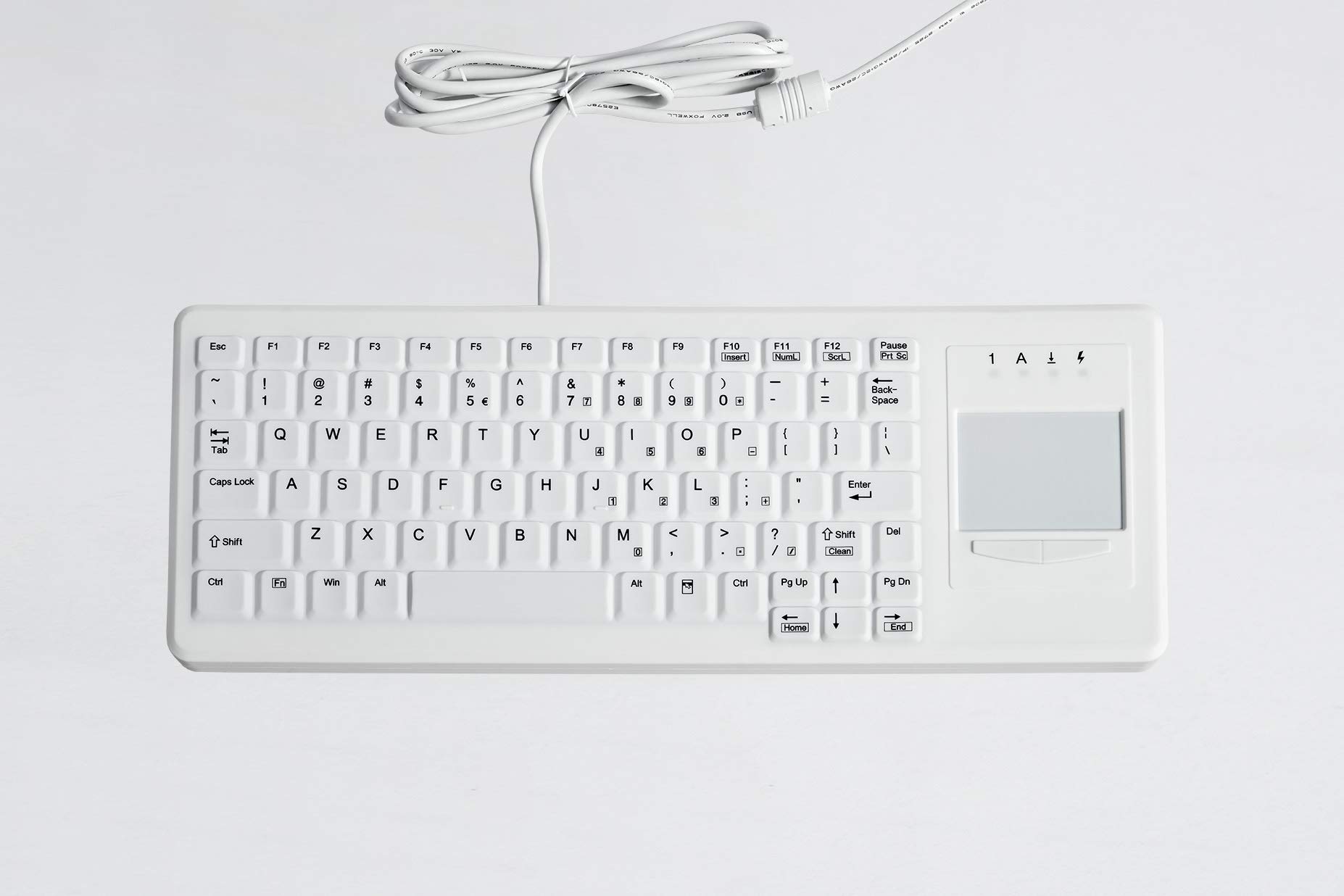 Tg3 Electronics 82-Key Low-Profile USB Keyboard with Right Touchpad - Spill-Resistant & Washable (KBA-CK82S-BRUN-US) - Perfect for Office, Home & Industrial Use