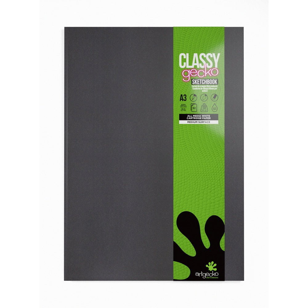 Artgecko Premium A3 Sketchbook - 92 Pages (46 Sheets) 150gsm White Paper for Artists & Designers - Perfect for Drawing, Sketching & Watercolor Painting