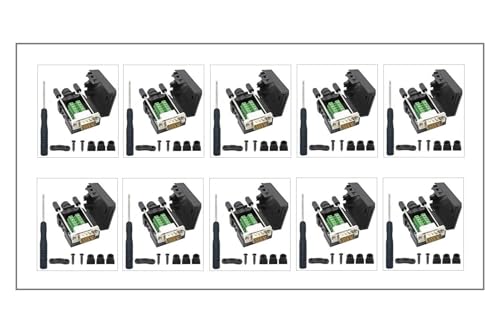 10PCS DB9 Male Breakout Connector - Solderless RS232 D-SUB 9-Pin Serial Port Terminal Adapter for Industrial Automation, CCTV, POS Systems & DIY Electronics Projects