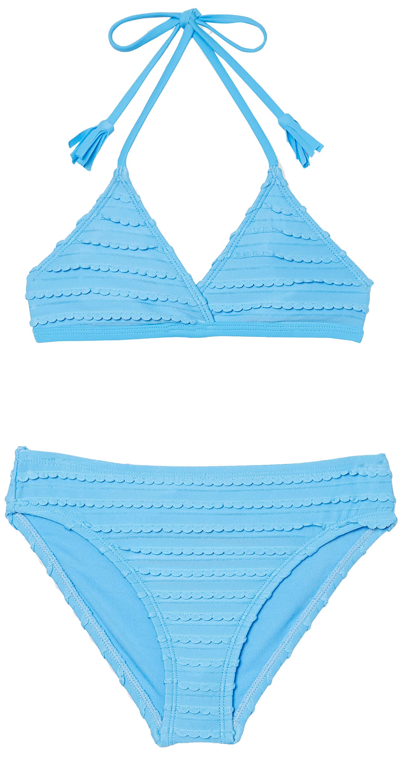 Hobie Girls' Triangle Halter Bikini Top & Hipster Bottom Swimsuit Set - Stylish Two-Piece Swimwear for Beach, Pool & Summer Vacations