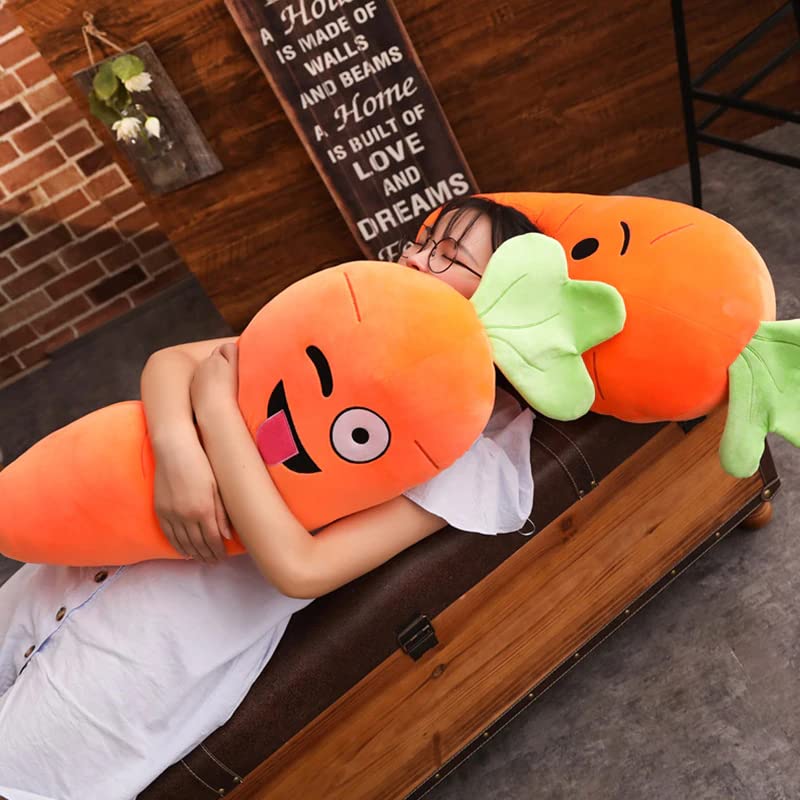 Giant Carrot Plush Pillow - 25.6 Inch (65cm) Kawaii Body Pillow for Kids & Adults - Soft Stuffed Animal Pillow for Bed, Couch & Nursery - Perfect Mother's Day Gift, Birthday Present & Friend Gift (Heart Shape)